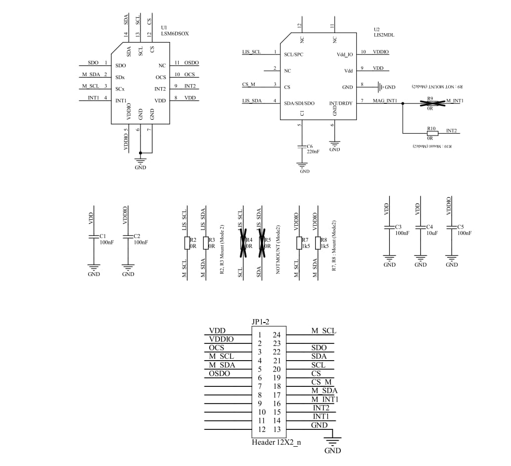 回路図 - STMicroelectronics STEVAL-MKI217V1アダプタボード